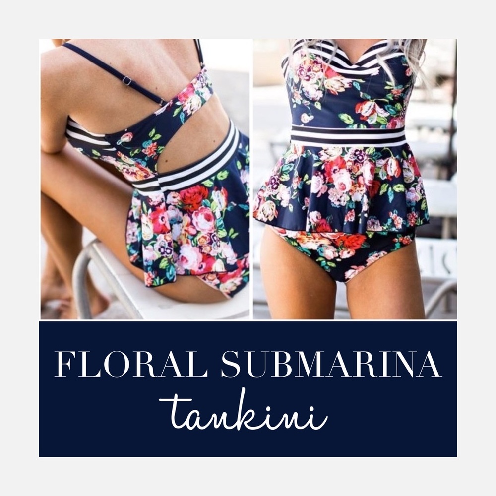 XL Floral SubMarina Tankini 2pc Swimsuit 2021